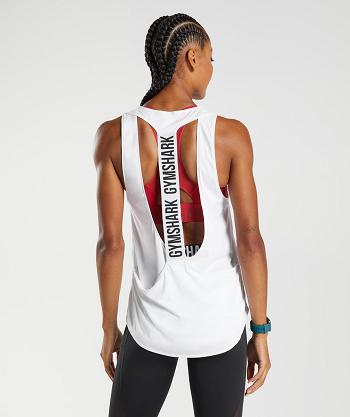 Dámské Tílko Gymshark Tréninková Brandmark Bílé | CZ 3215JPQ